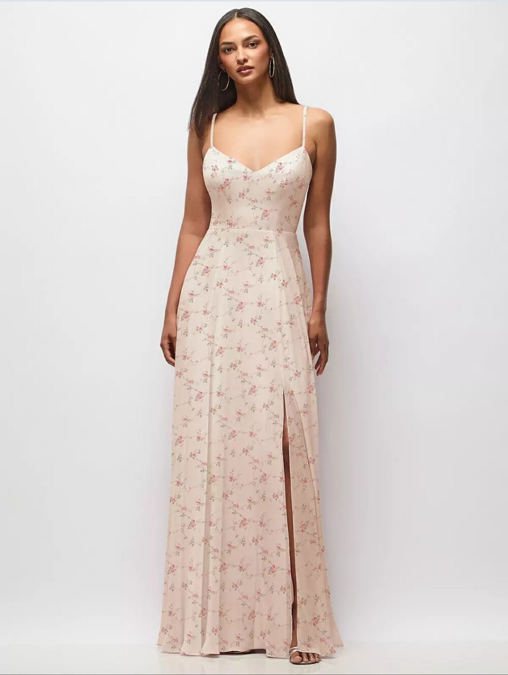 Dessy After Six Tie Back Cut Out Maxi Dress In Coquette Size A2 NWT
